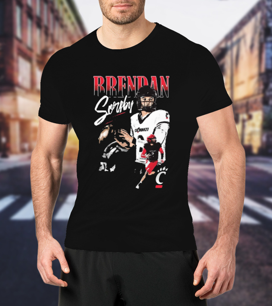 Brendan Sorsby Cincinnati Bearcats NCAA Football Player T-Shirt