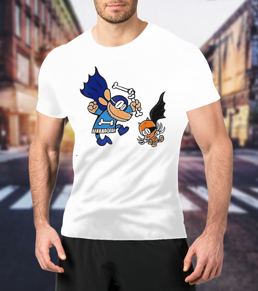 Dog And Cat Essentials Superhero Duo Dog Man And Cat Kid T-Shirt