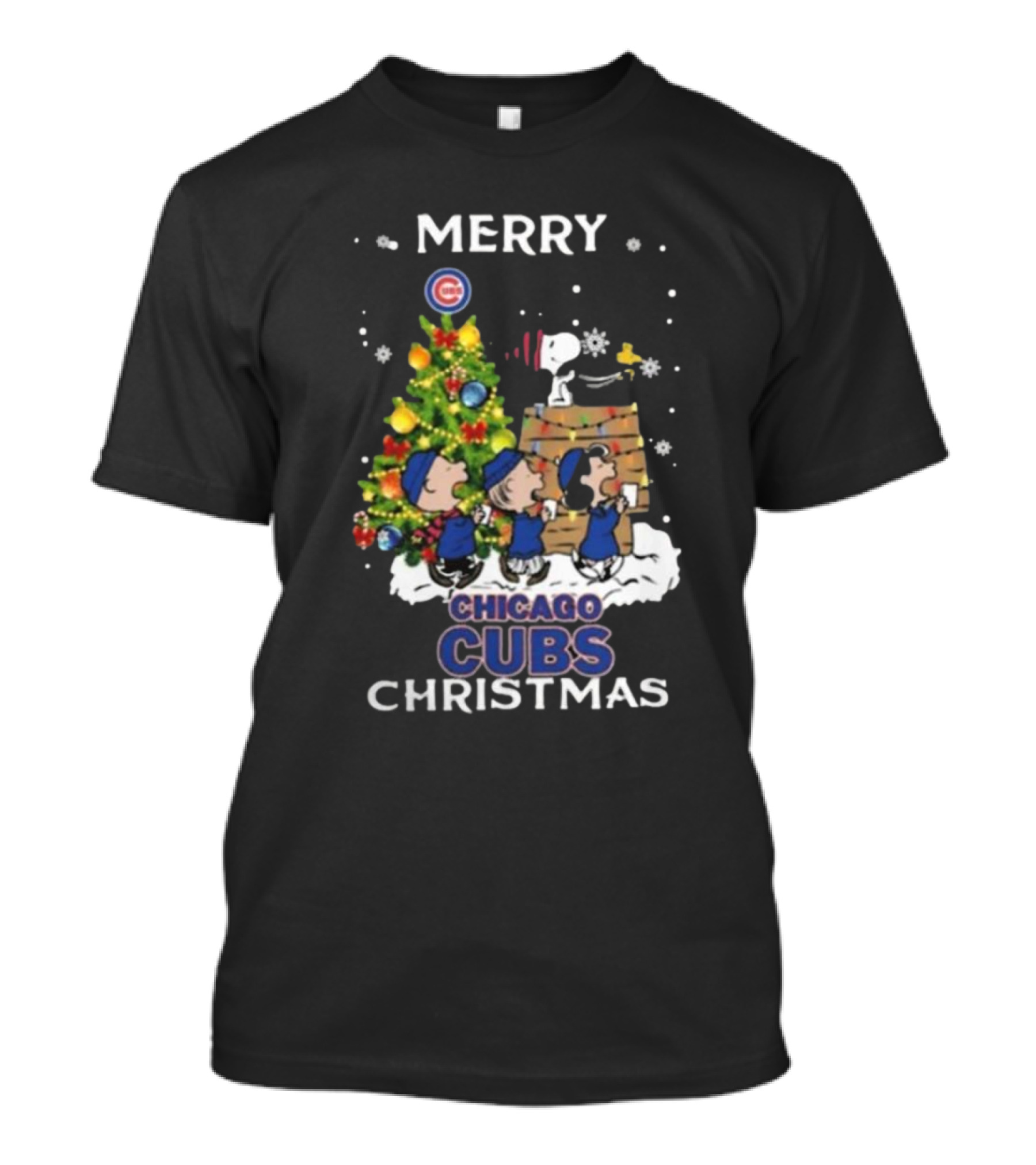 Merry Chicago Cubs Christmas Snoopy And Friends T-Shirt