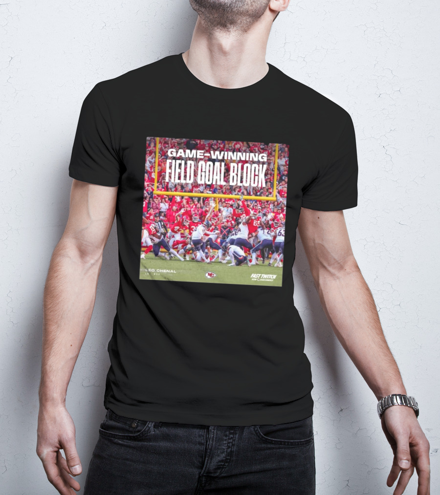 Game-Winning Field Goal Block Kansas City Chiefs Leo Chenal Fast Twitch NFL Partnership T-Shirt