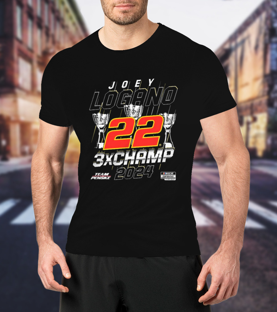Joey Logano Team Penske 22 NASCAR Cup Series 3X Champ T-Shirt