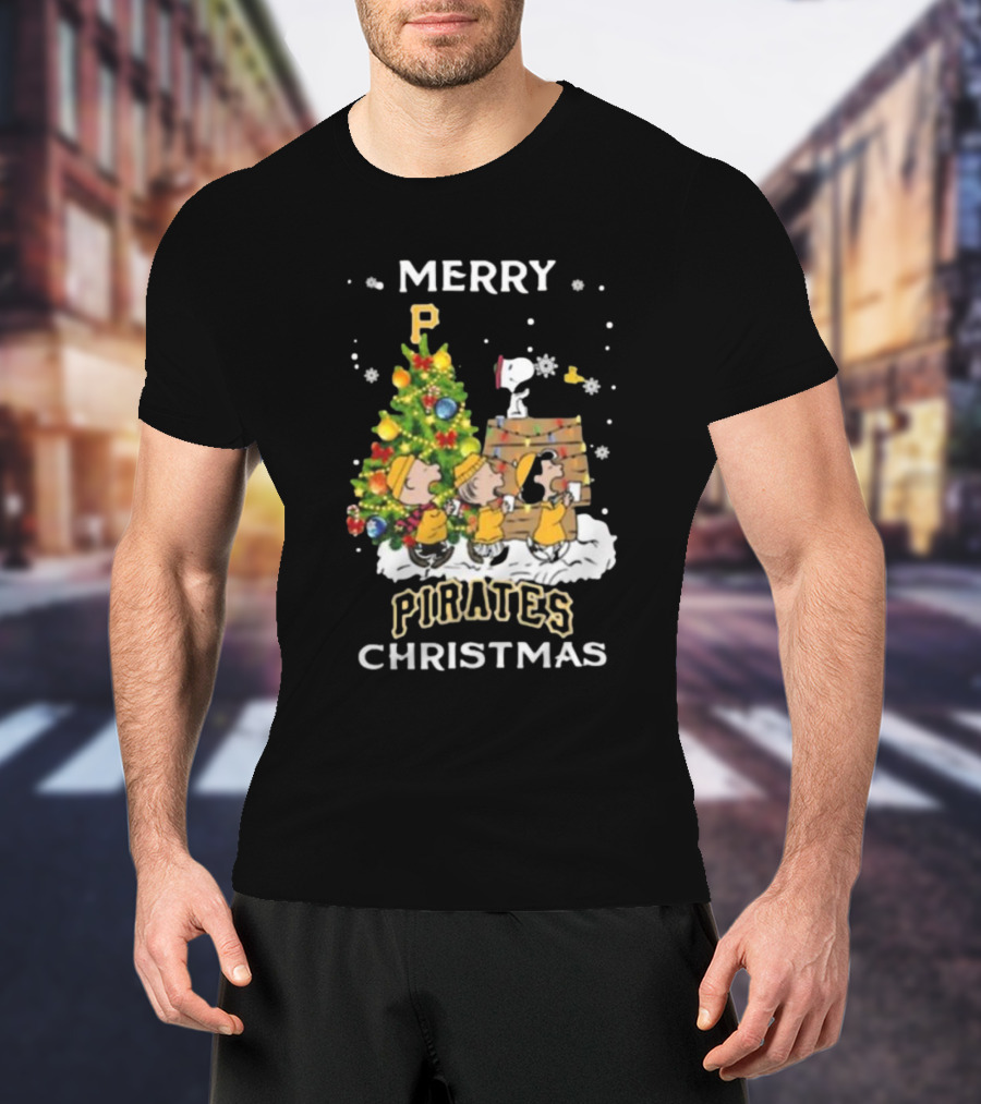 Pittsburgh Pirates X Snoopy Merry Pirates Christmas T-Shirt