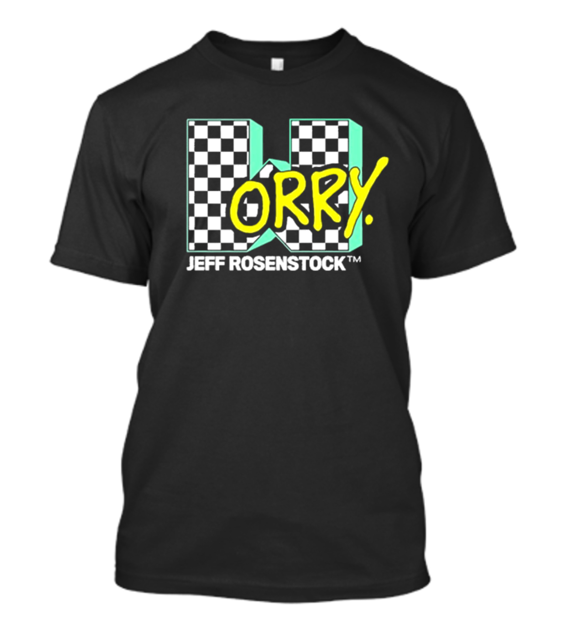 Jeff Rosenstock Worry Checkerboard Design Worry T-Shirt
