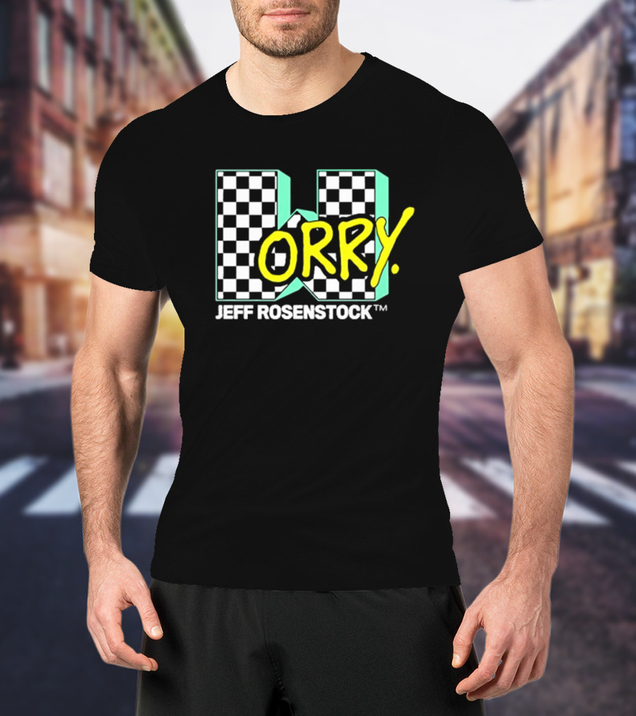 Jeff Rosenstock Worry Checkerboard Design Worry T-Shirt