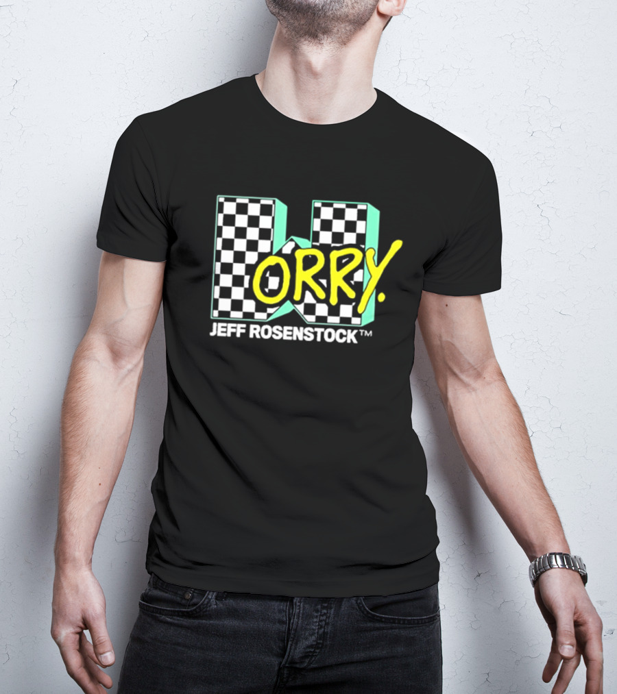 Jeff Rosenstock Worry Checkerboard Design Worry T-Shirt