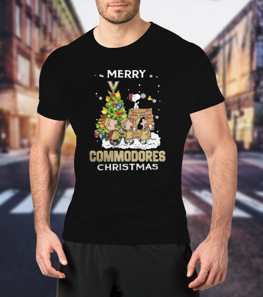 Vanderbilt Commodores Snoopy And Friends Merry Christmas T-Shirt