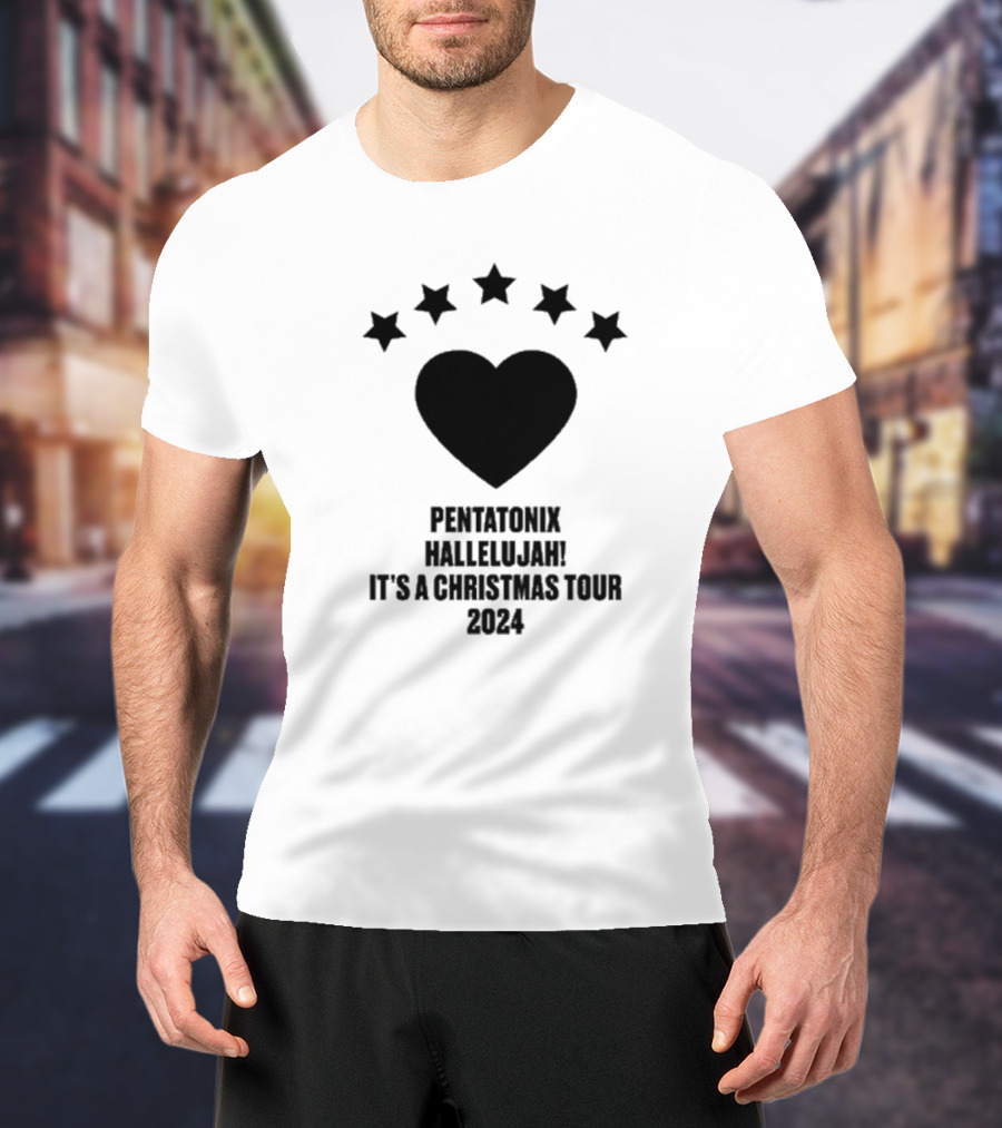 Pentatonix Hallelujah Heart Stars It's A Christmas Tour T-Shirt