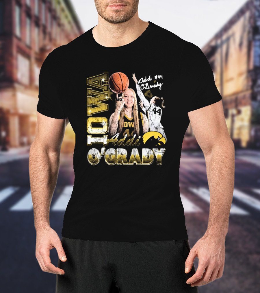 Addi O’Grady Iowa Hawkeyes 44 Basketball Signature 90s T-Shirt