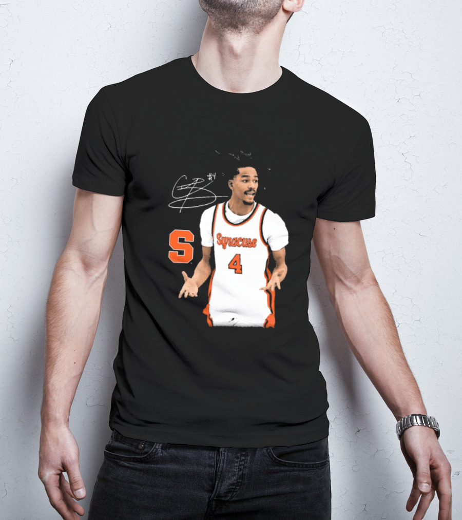 Chris Bell #4 Syracuse Orange Basketball Signature T-Shirt