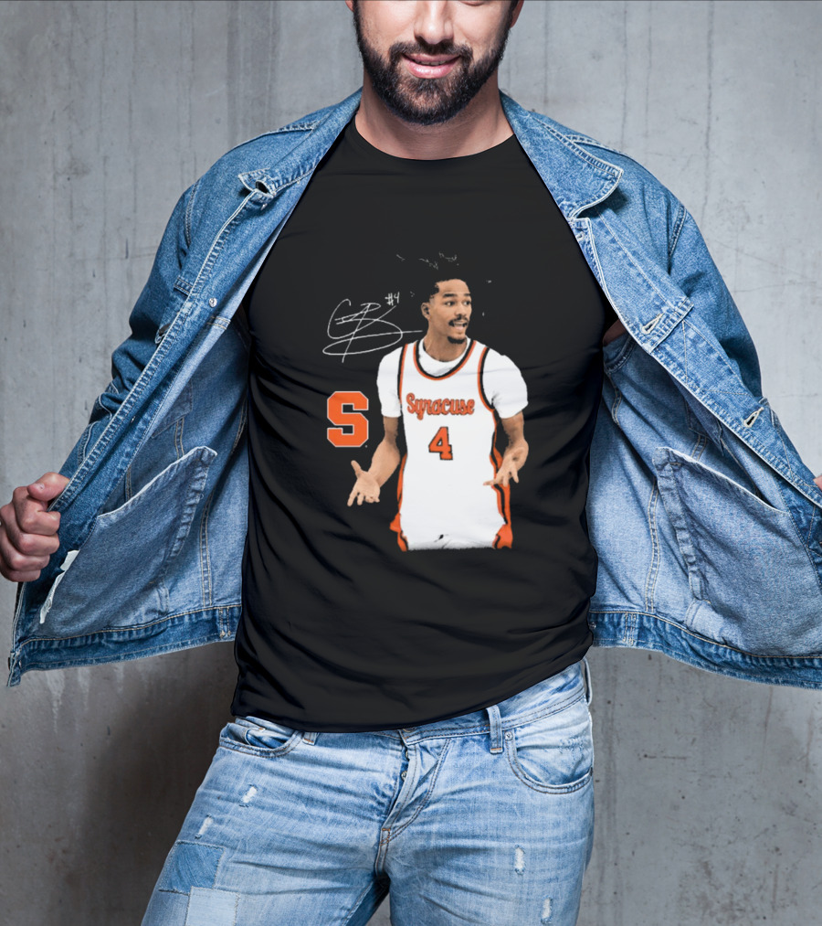 Chris Bell #4 Syracuse Orange Basketball Signature T-Shirt