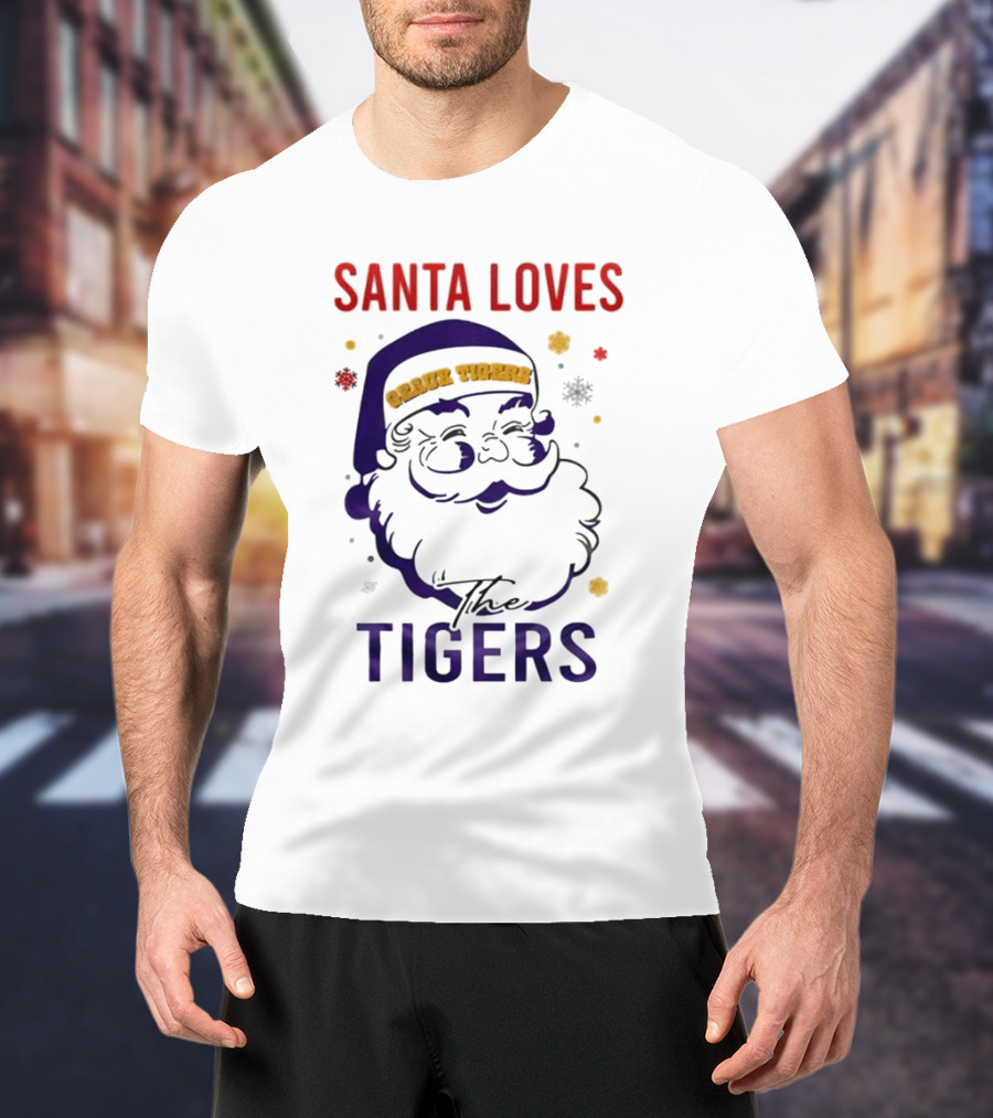 Santa Loves The LSU Tigers Christmas T-Shirt