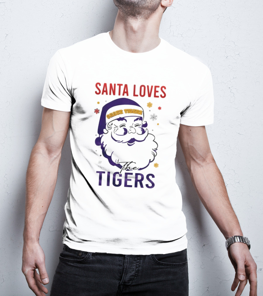 Santa Loves The LSU Tigers Christmas T-Shirt