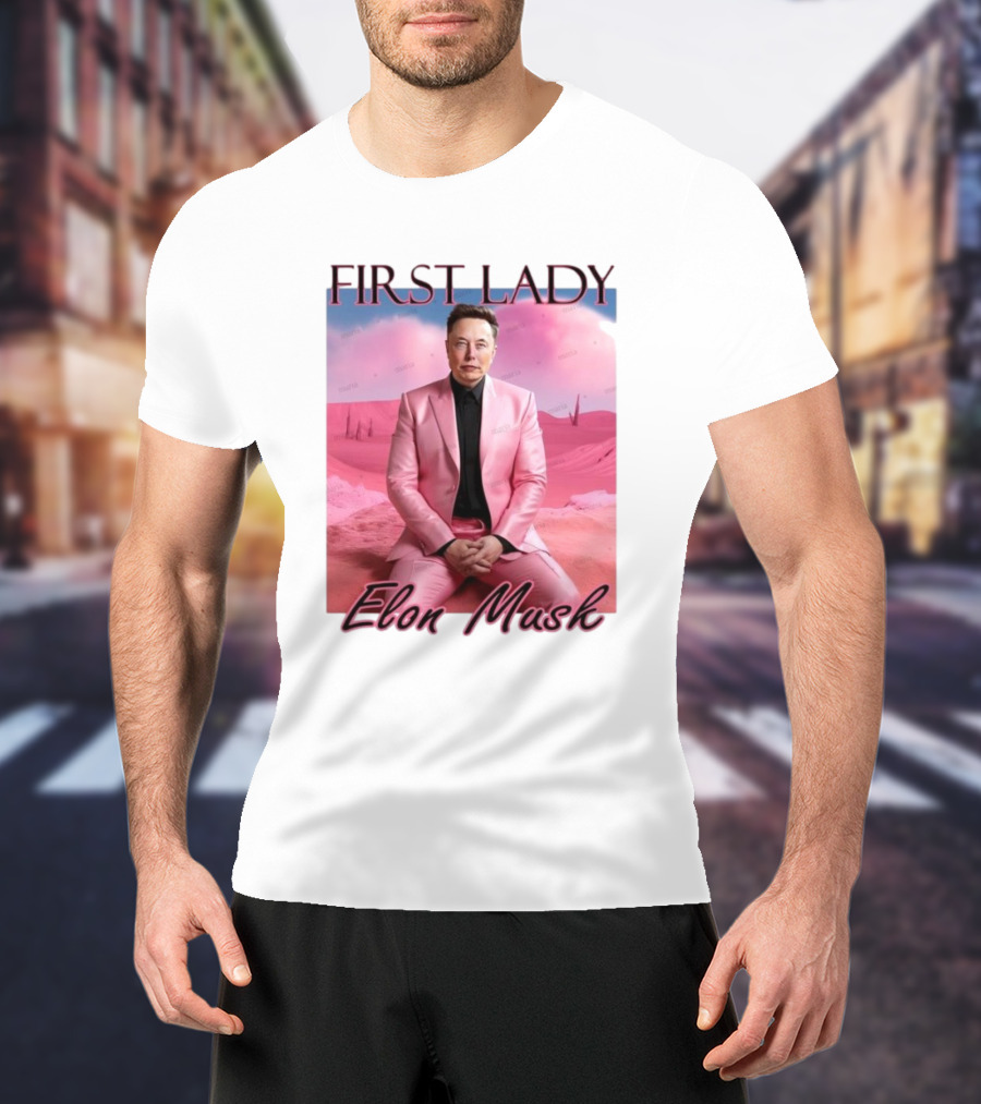 First Lady Elon Musk Pink Suit Portrait T-Shirt