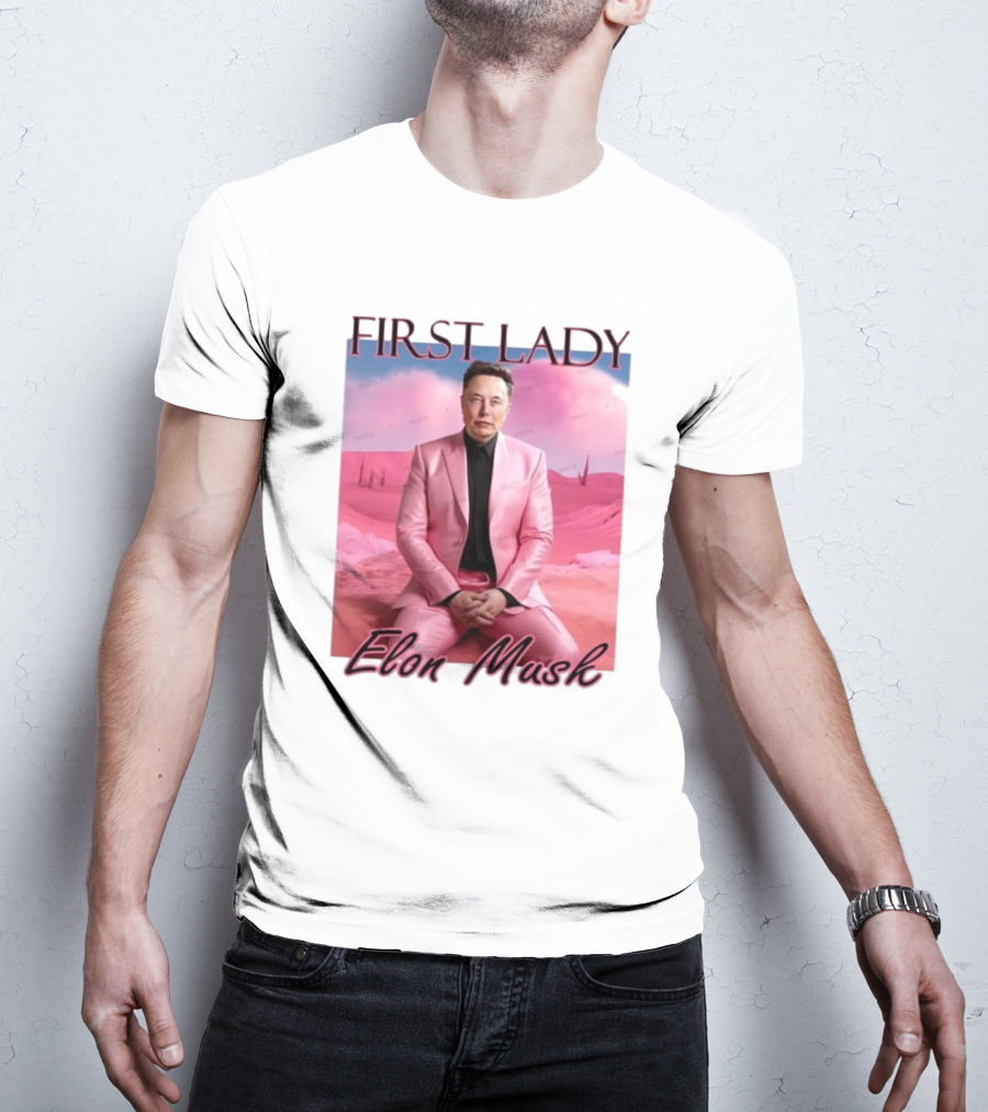 First Lady Elon Musk Pink Suit Portrait T-Shirt