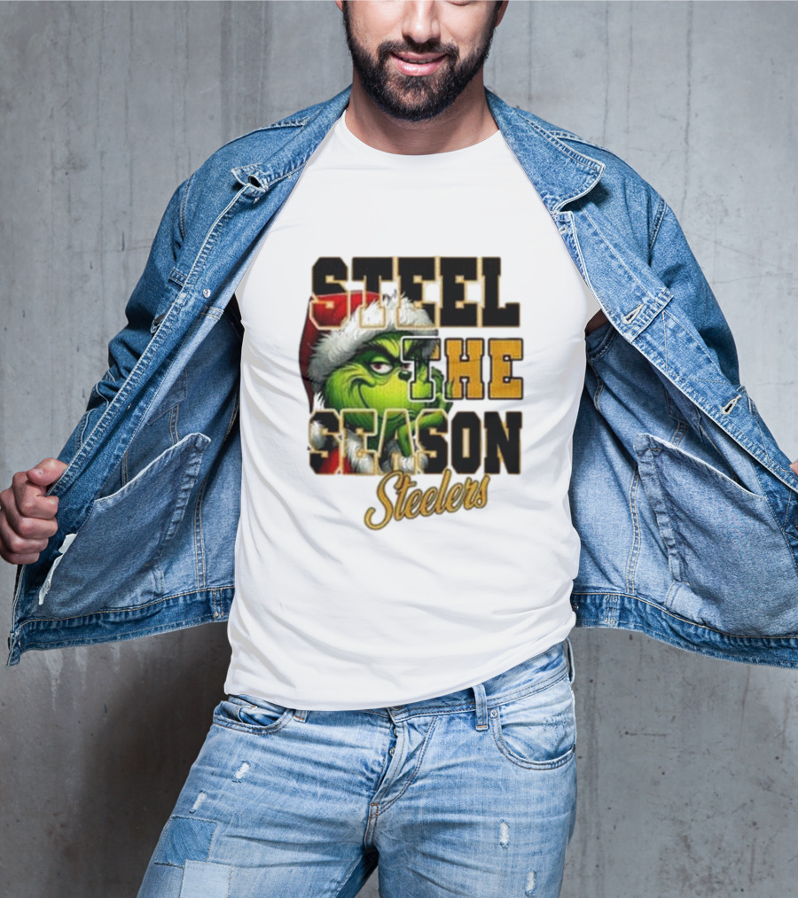 Steel The Season The Grinch Pittsburgh Steelers Merry Christmas T-Shirt