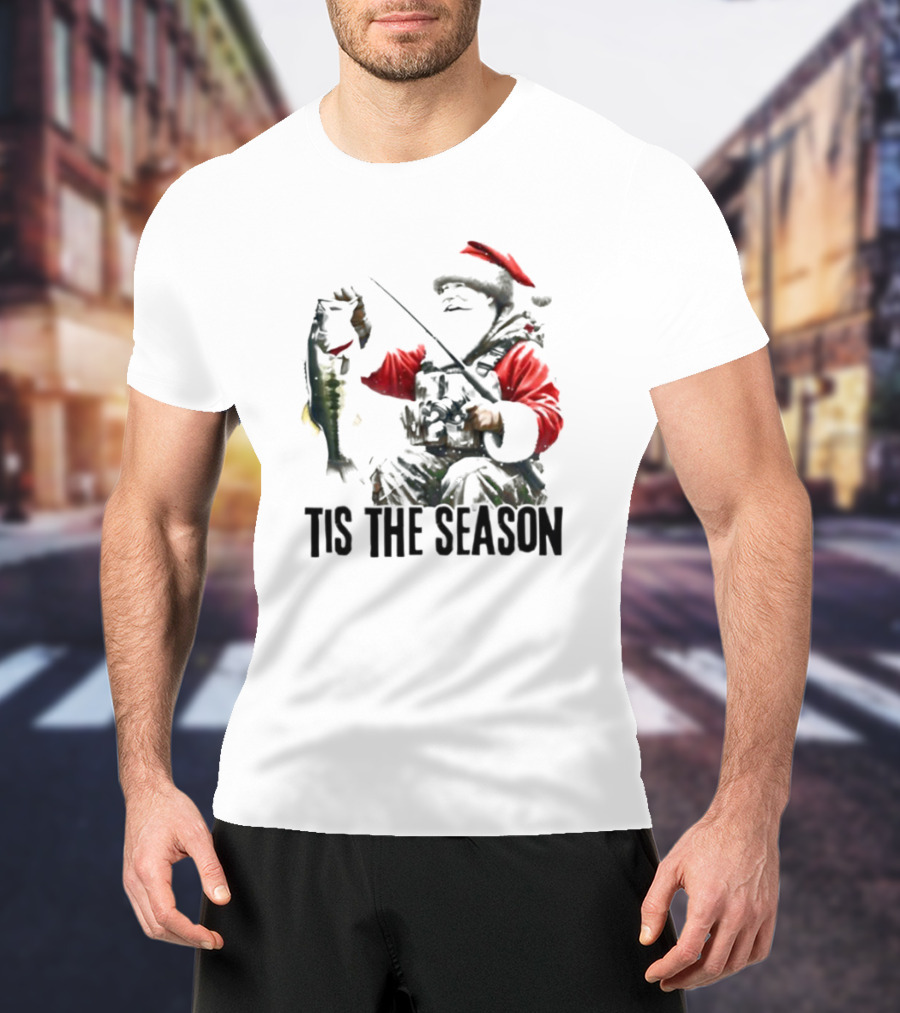 Santa Fishing Tis The Season T-Shirt