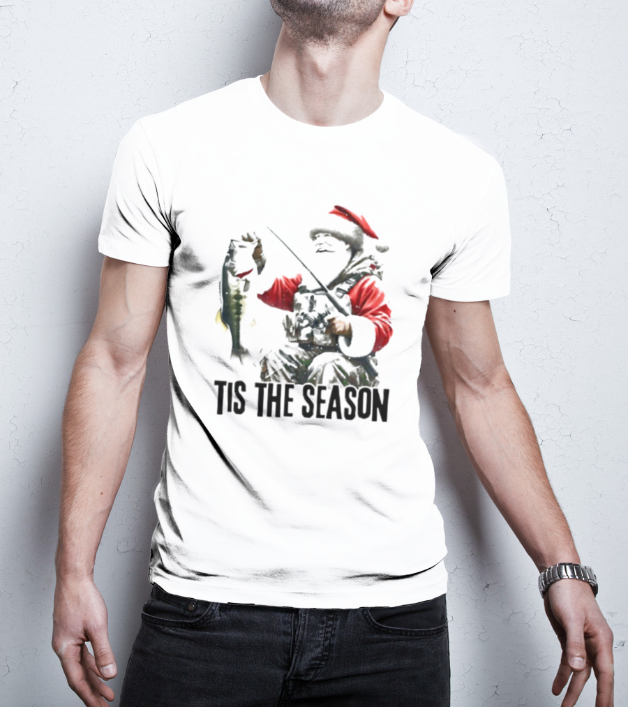 Santa Fishing Tis The Season T-Shirt