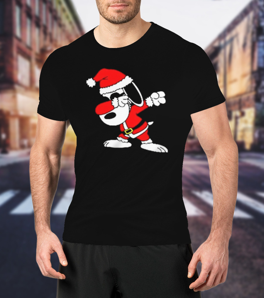 Snoopy Joe Cool Stylish Santa Christmas Dabbing Ugly T-Shirt