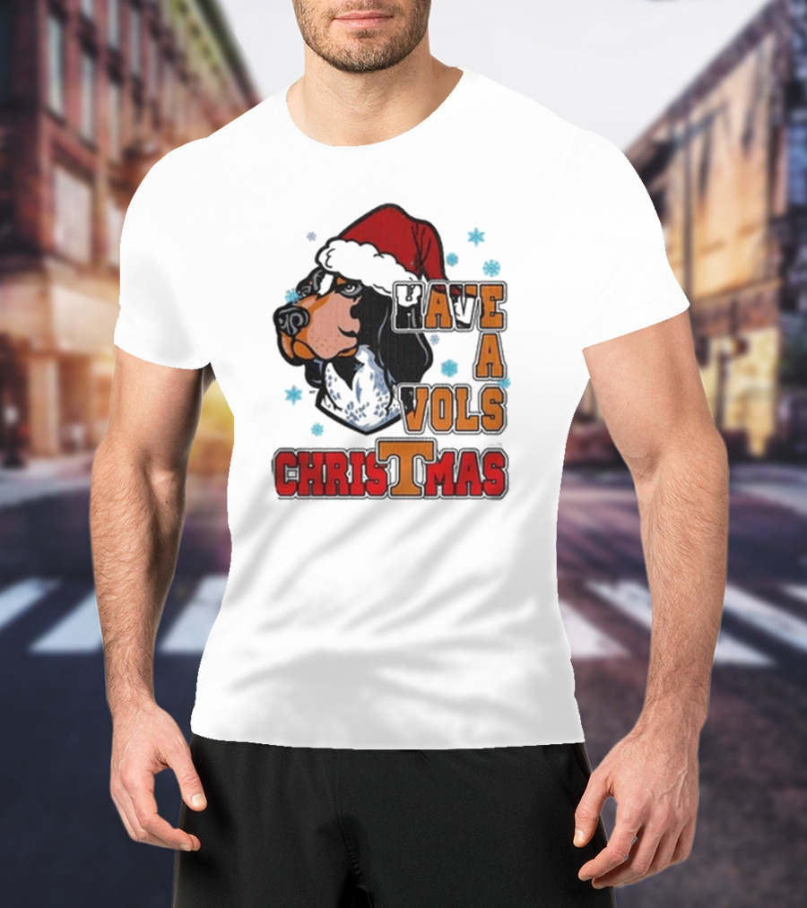 Have A Vols Christmas With Tennessee Volunteers Dog Santa Hat T-Shirt