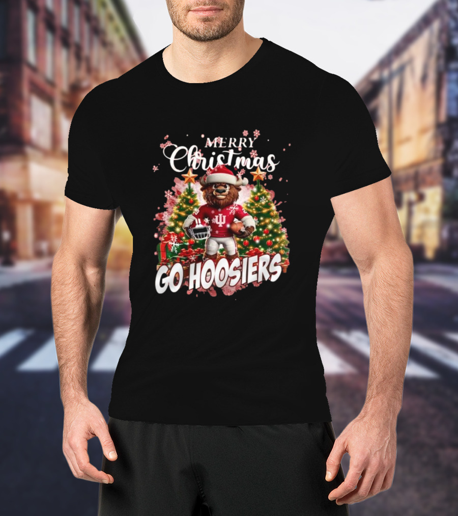 Merry Christmas Go Hoosiers Indiana Hoosiers Mascot T-Shirt