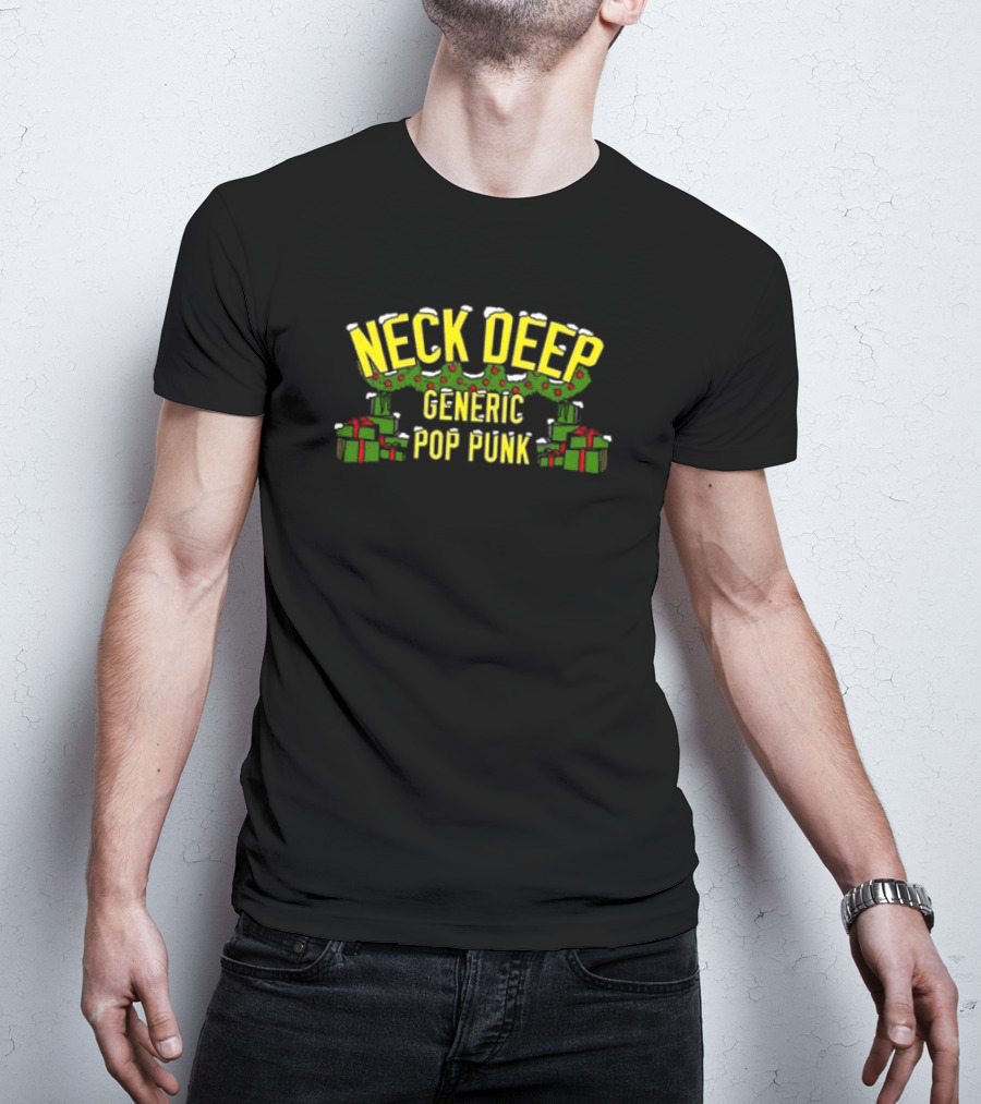 Neck Deep Generic Pop Punk Christmas Holiday Presents And Wreath T-Shirt