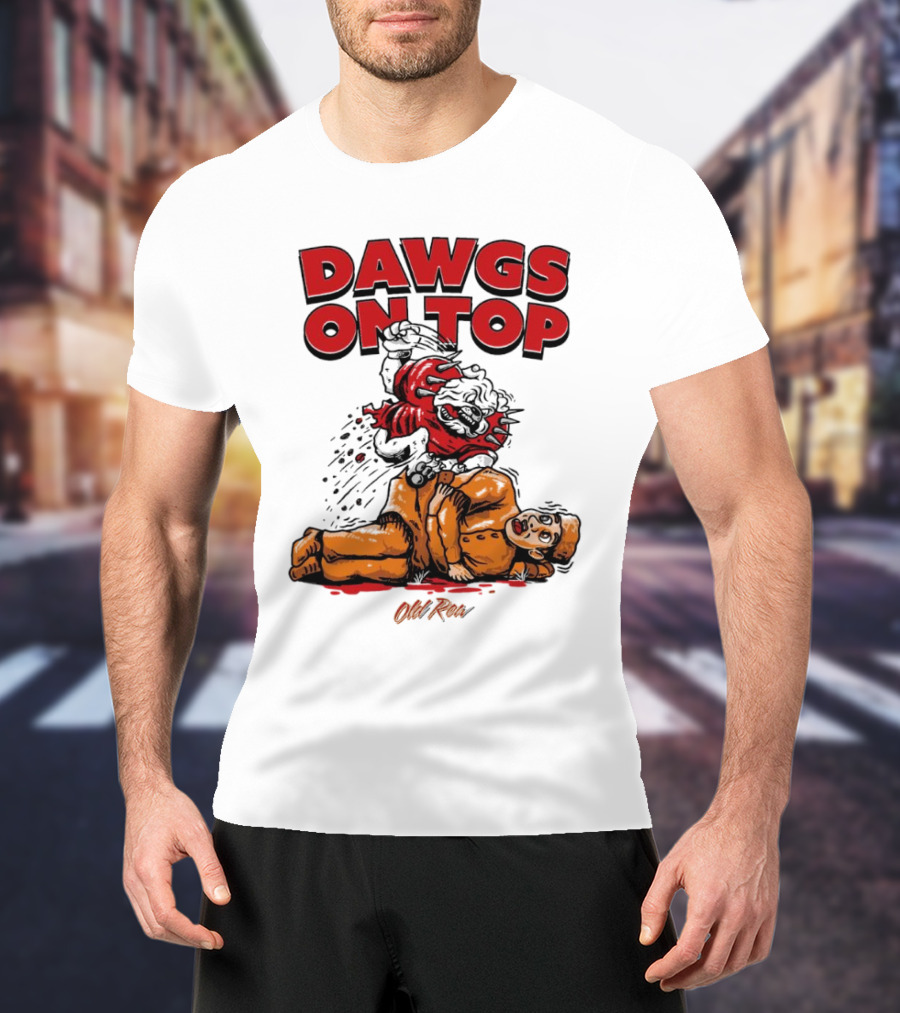 Dawgs On Top Old Row Georgia Bulldogs Vs. Tennessee Volunteers T-Shirt