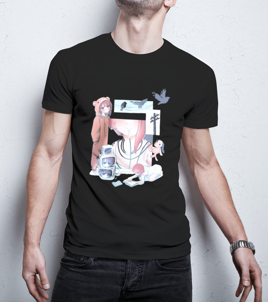 Serial Experiments Lain Surreal Imagery With Teddy Suit And Vintage Electronics T-Shirt