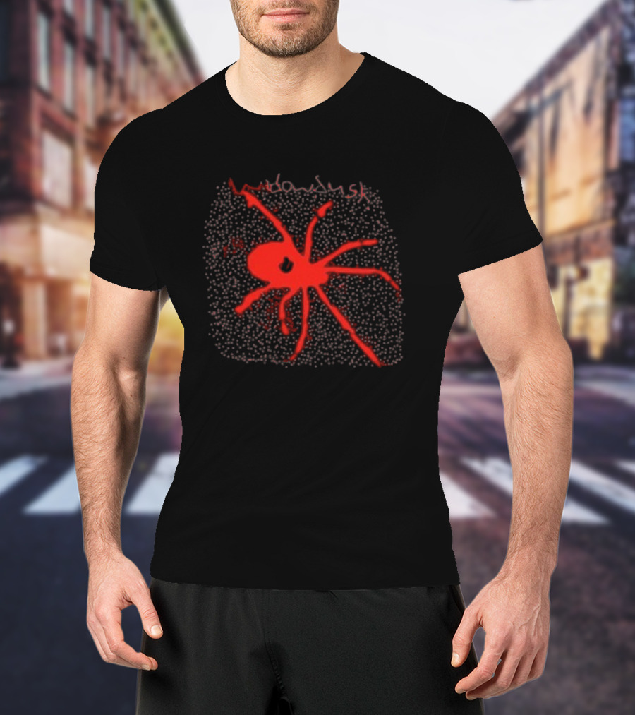 Widowdusk Red Spider Black Dotted Background T-Shirt