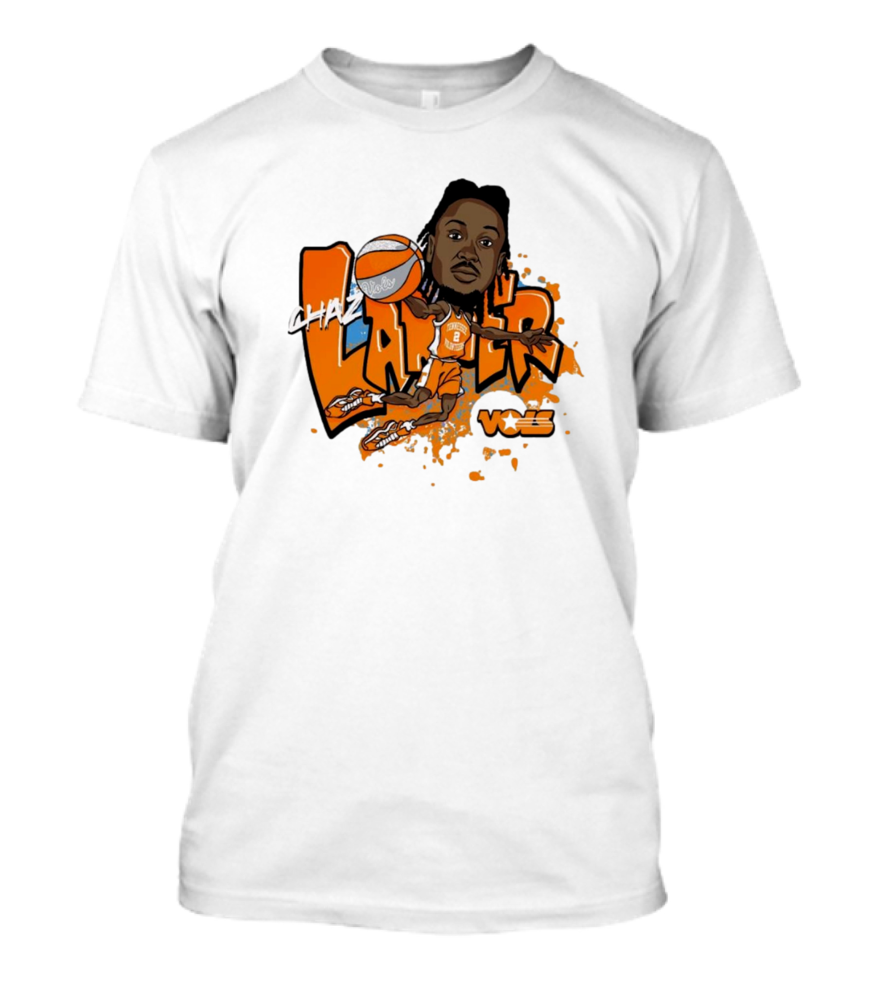 Chaz Lanier Tennessee Vols Basketball Caricature NCAA Volunteers T-Shirt