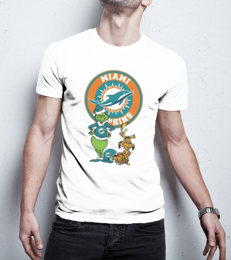 Grinch Max Miami Dolphins Merry Christmas T-Shirt