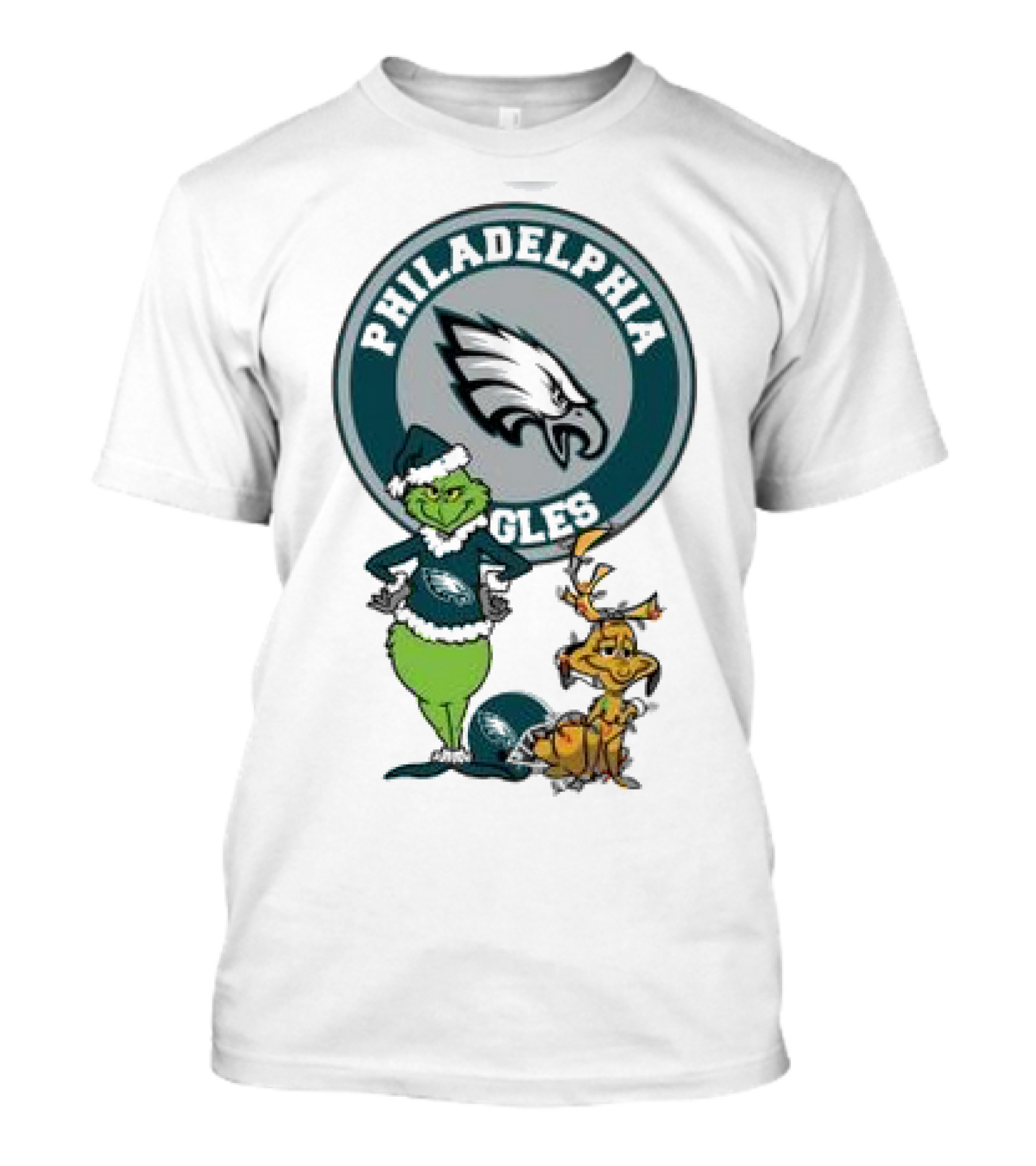 Grinch And Max Philadelphia Eagles Merry Christmas T-Shirt
