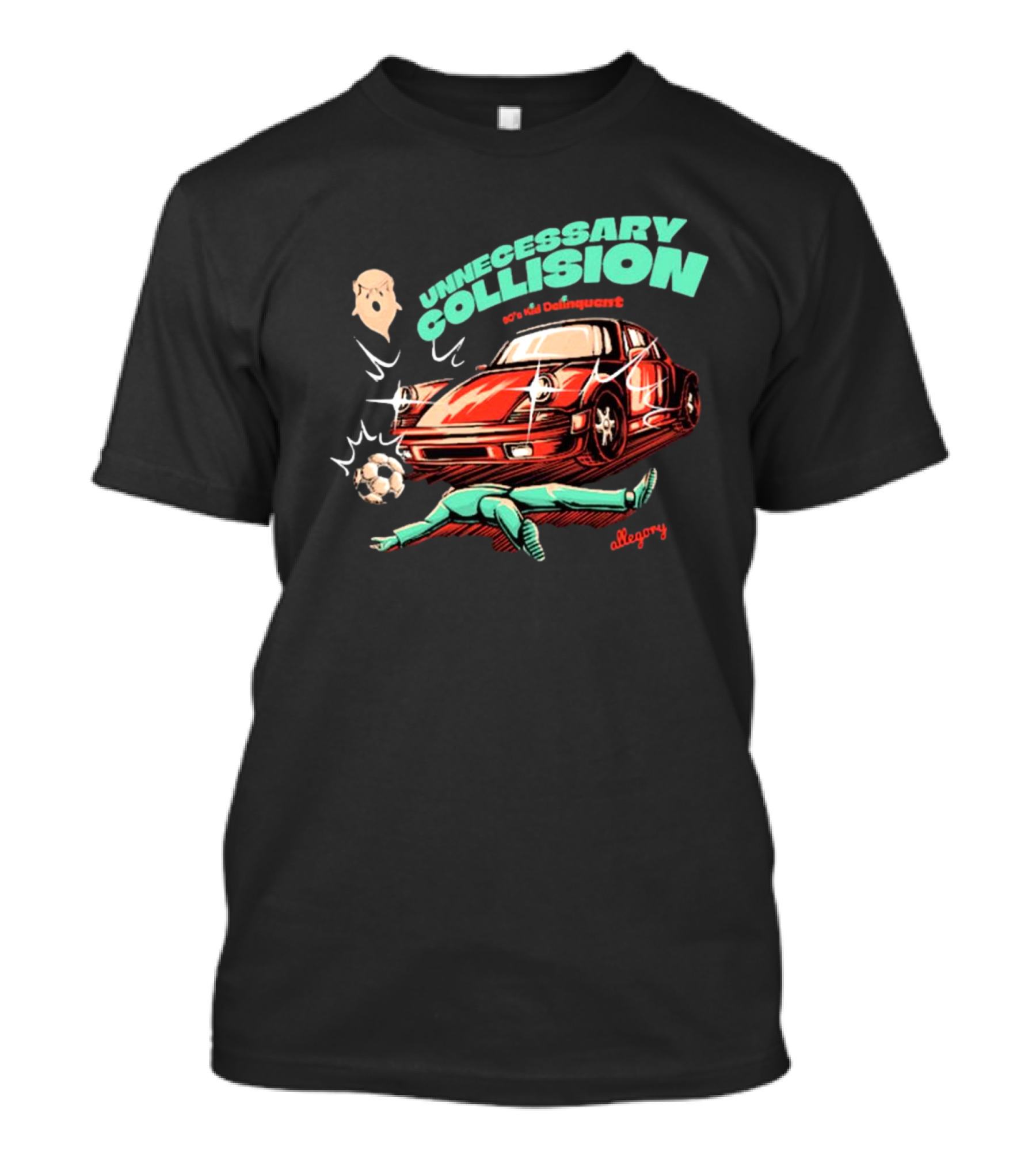 Unnecessary Collision Allegory 90’s Delinquent Soccer Crash T-Shirt