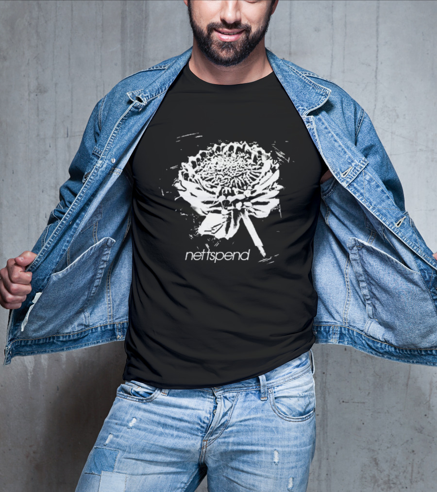 Nettspend Black And White Flower Artwork BAFK T-Shirt