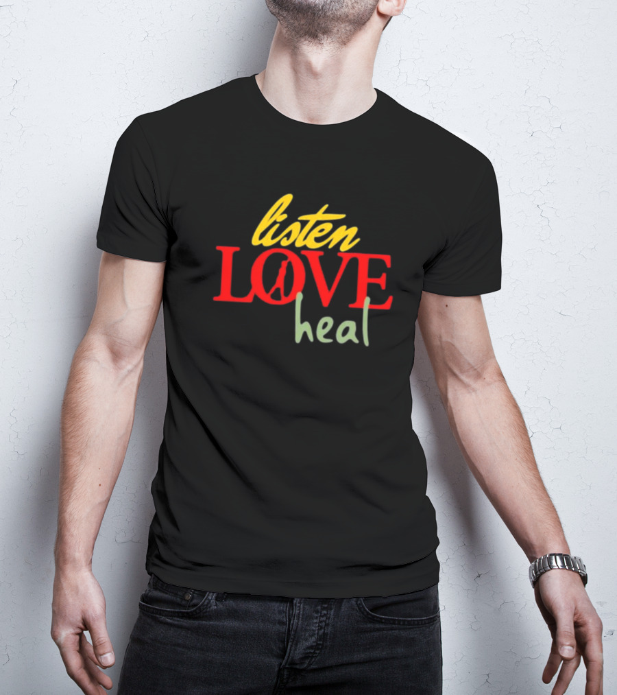 Devale Ellis Listen Love Heal New Peace Symbol In O T-Shirt