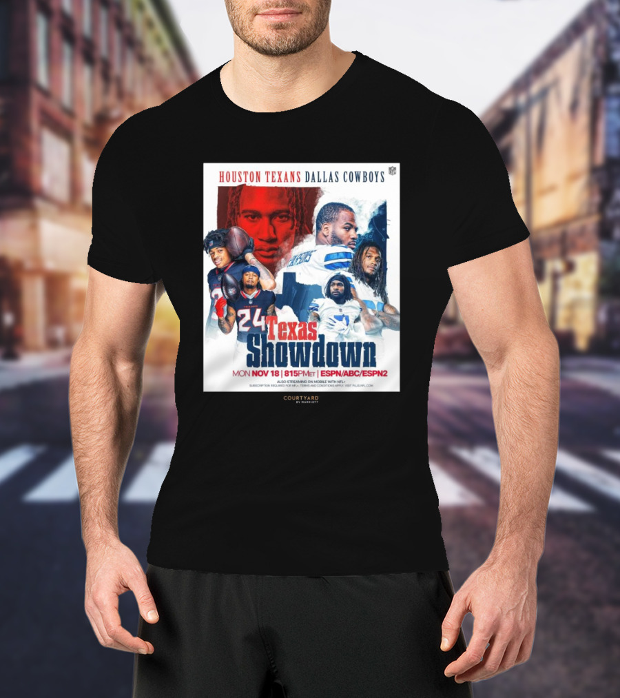 Houston Texans Dallas Cowboys Texas Showdown Mon Nov 18 815PM ET ESPN ABC ESPN2 T-Shirt