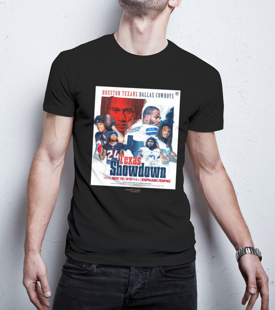 Houston Texans Dallas Cowboys Texas Showdown Mon Nov 18 815PM ET ESPN ABC ESPN2 T-Shirt