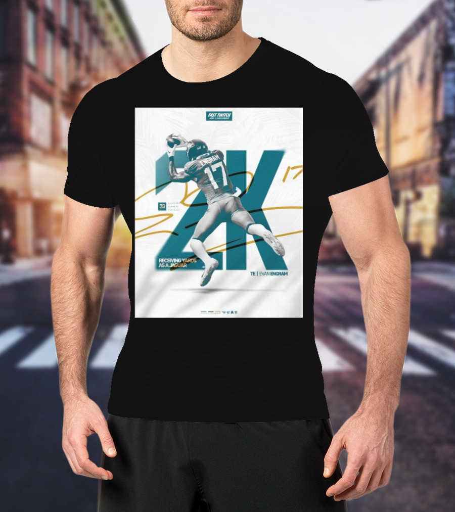 Jacksonville Jaguars TE Evan Engram 2K Receiving Yards As A Jaguar T-Shirt