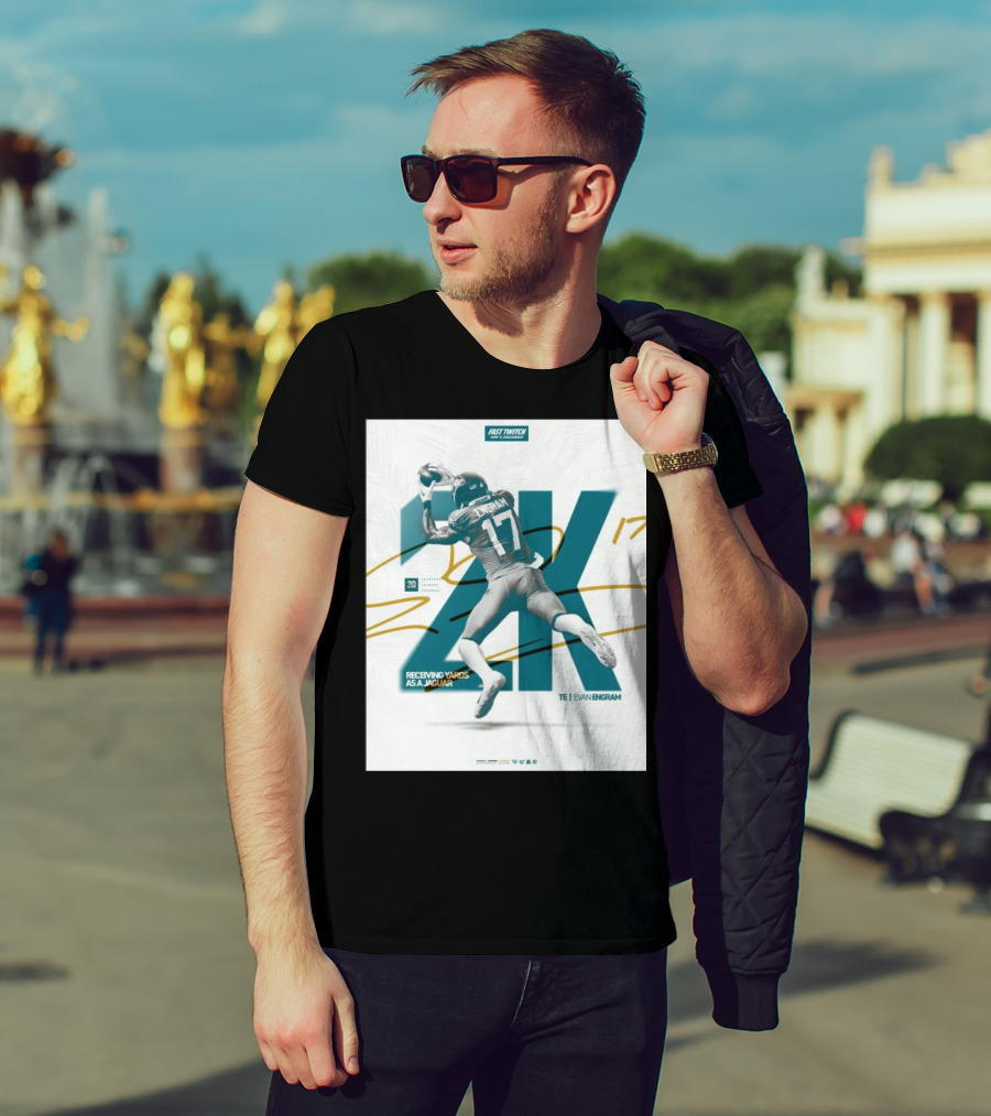 Jacksonville Jaguars TE Evan Engram 2K Receiving Yards As A Jaguar T-Shirt