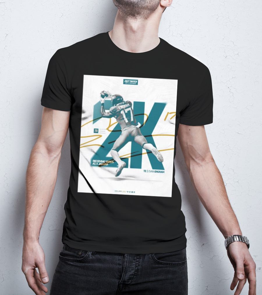 Jacksonville Jaguars TE Evan Engram 2K Receiving Yards As A Jaguar T-Shirt