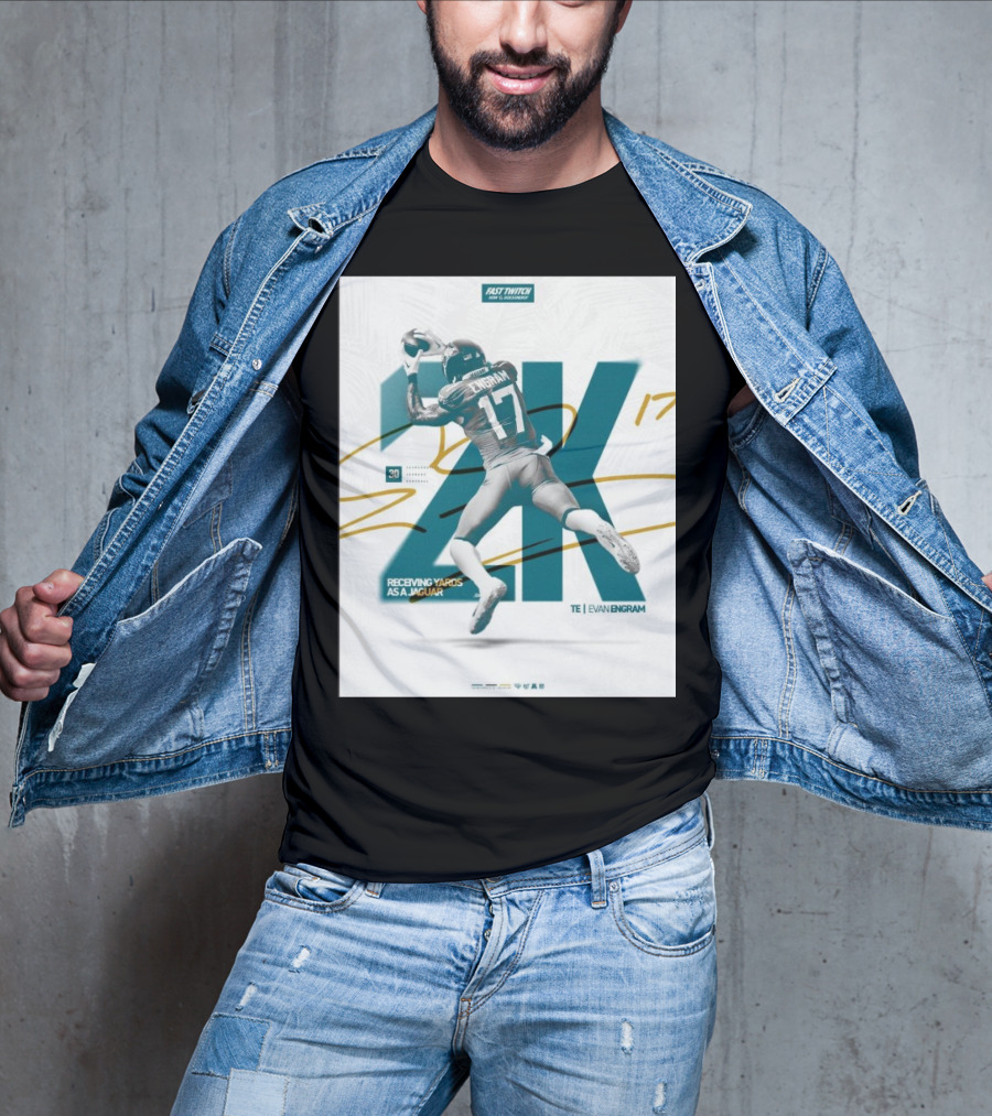 Jacksonville Jaguars TE Evan Engram 2K Receiving Yards As A Jaguar T-Shirt