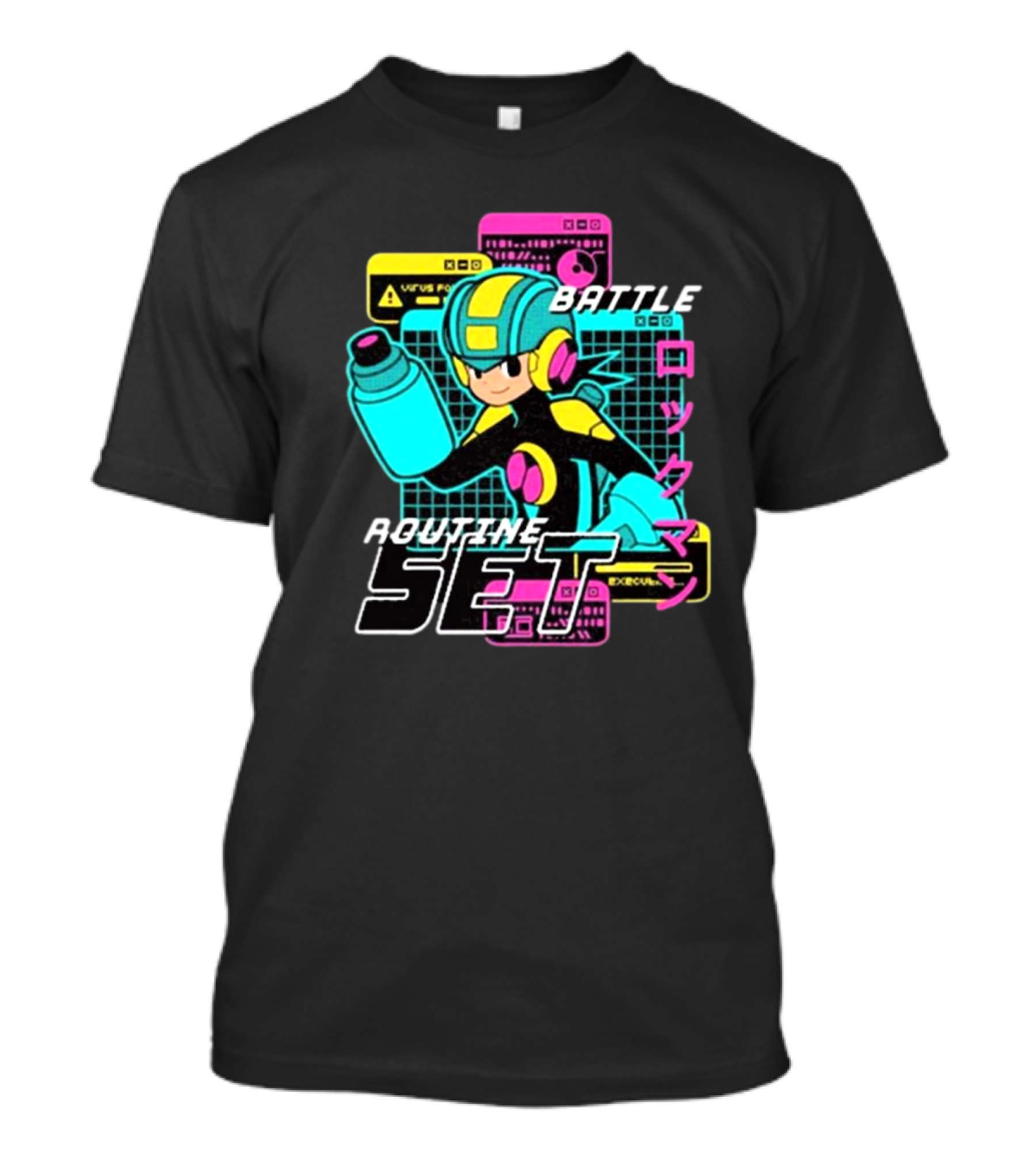Mega Man EXE Battle Routine Set Virus EXE Control T-Shirt
