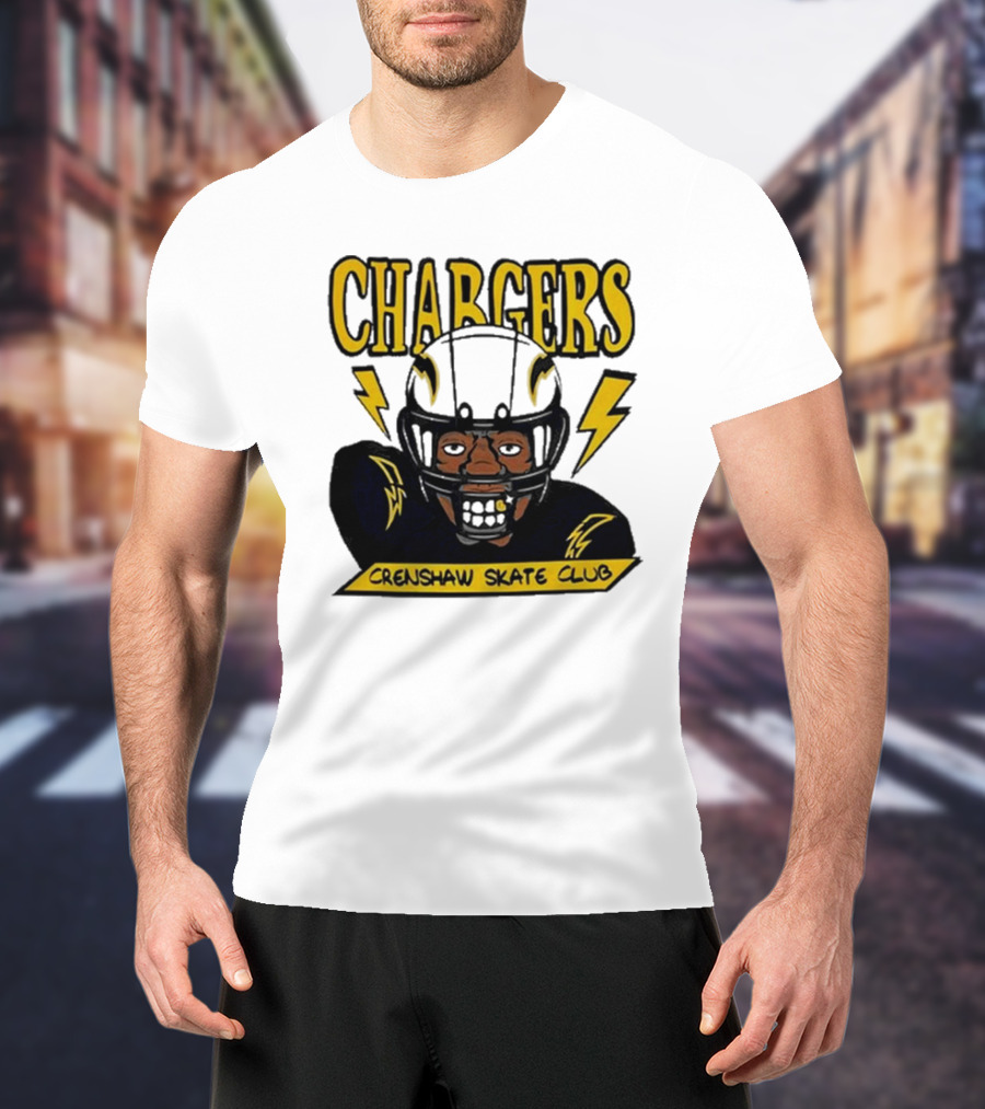 Los Angeles Chargers Crenshaw Skate Club Cartoon Collaboration T-Shirt