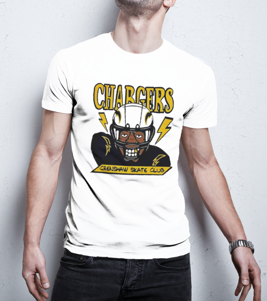 Los Angeles Chargers Crenshaw Skate Club Cartoon Collaboration T-Shirt