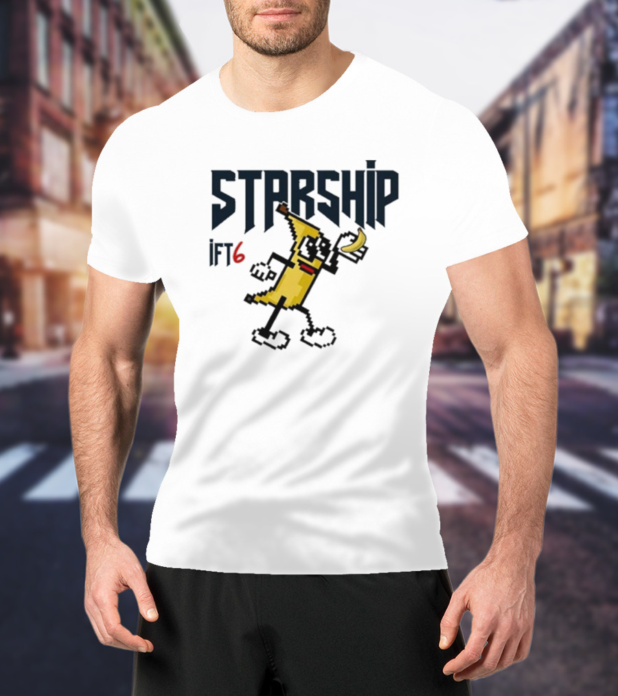 Starship IFT6 Banana Pixel Art Character T-Shirt