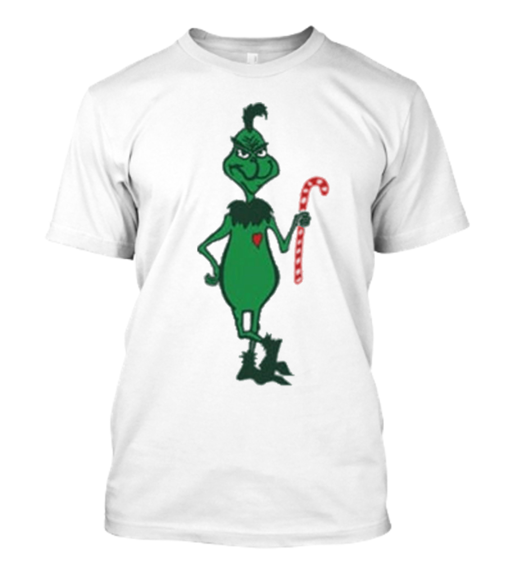 Grinch Holding Candy Cane Trey Anastasio Christmas T-Shirt
