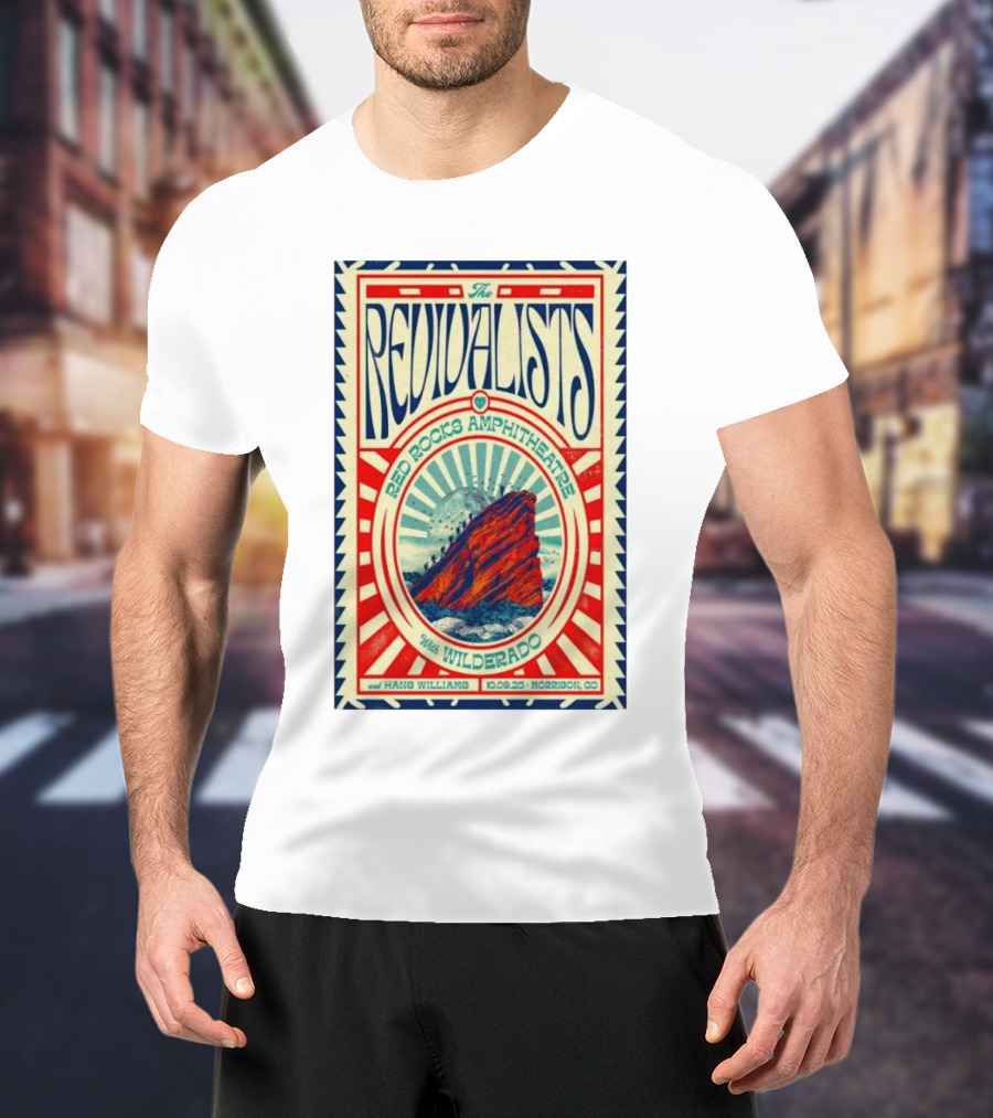 The Revivalists Red Rocks Amphitheatre Featuring Wilderado Oct 9 2025 Morrison CO T-Shirt