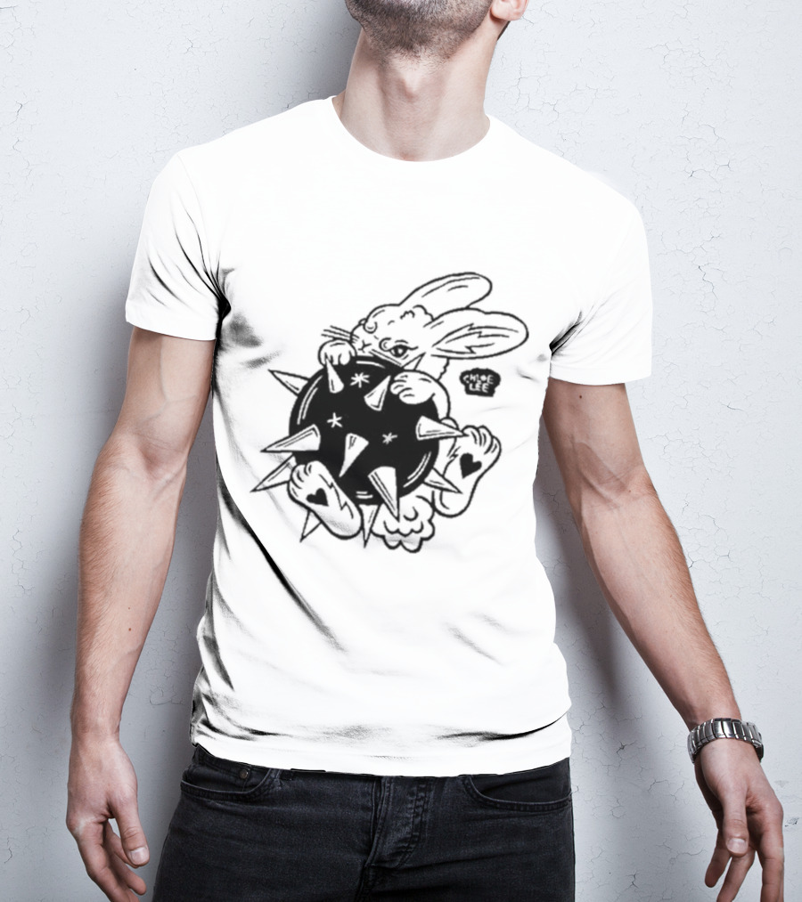 Chloeleeart Morningstar Bunny Holding Spiked Ball With Stars And Hearts T-Shirt