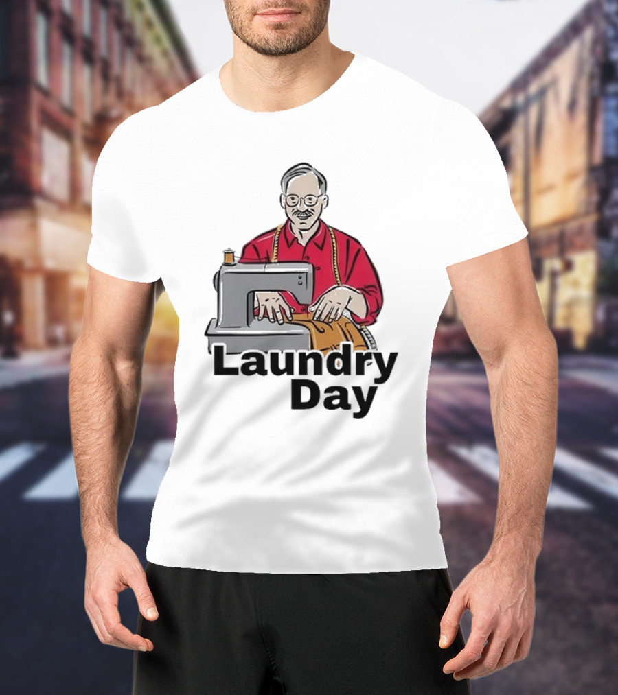 Laundry Day Retro Tailor With Sewing Machine T-Shirt