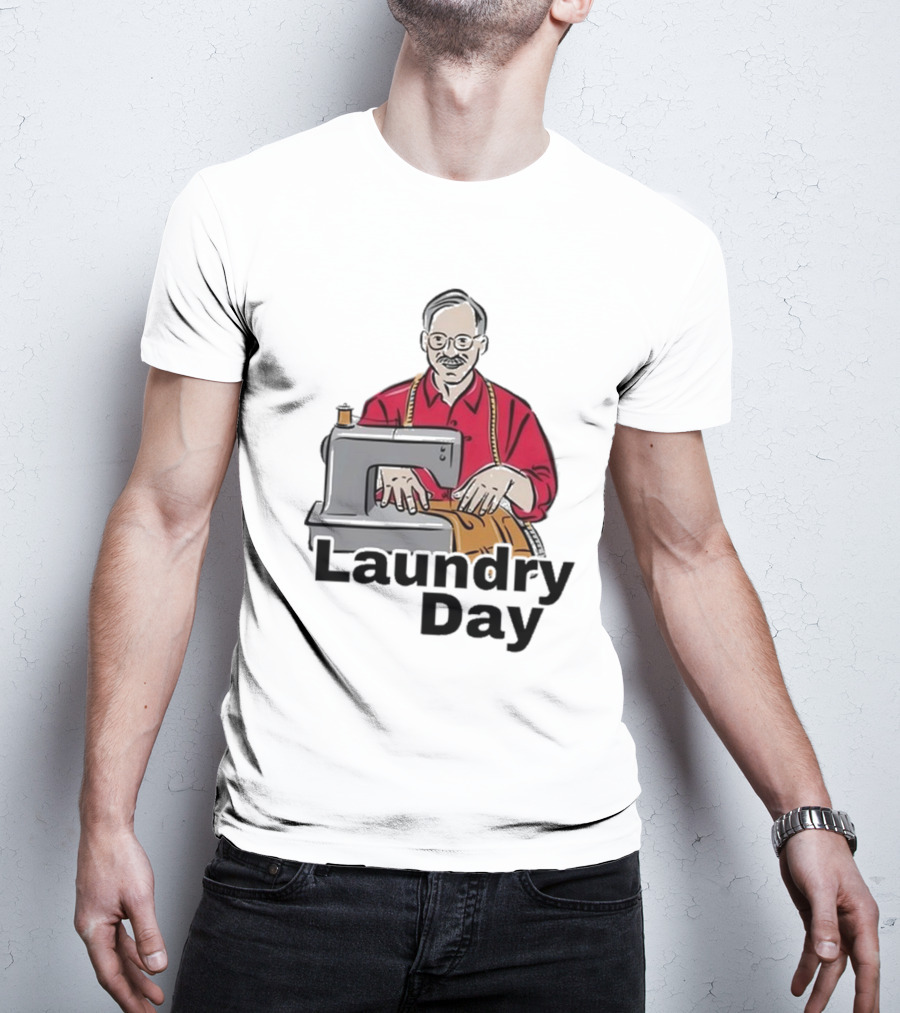 Laundry Day Retro Tailor With Sewing Machine T-Shirt
