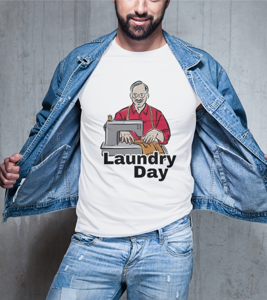 Laundry Day Retro Tailor With Sewing Machine T-Shirt